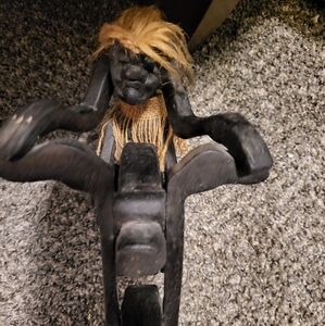 Vintage Tiki Bar Handmade Wooden Motorcycle